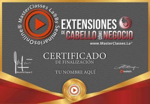 Extensiones de Cabello como negocio certificado del curso