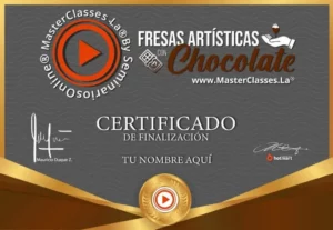 Certificado del curso Fresas Artísticas con Chocolate