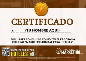 Certificado estrategias de marketing digital para hoteles