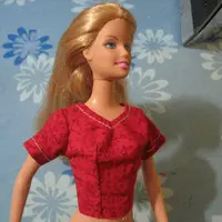 Patrón de costura del vestido con cuello en V de Barbie con ombligo 200 X 200