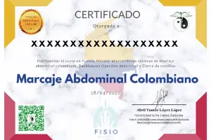 Certificado del curso online Marcaje Abdominal Colombiano 300 X 200