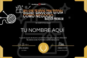 certificado del curso online Bolsos tejidos con totora como negocio 300 X 200