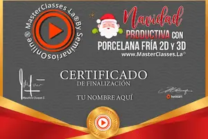 certificado del curso Navidad Productiva Con Porcelana Fría 2D Y 3D hotmart 300 X 200