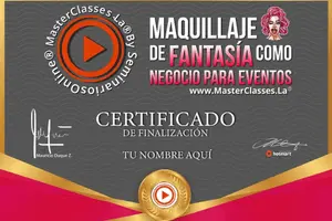 certificado del curso online Maquillaje de Fantasía Como Negocio para Eventos 300 X 200