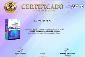 certificado del curso Crea Accesorios de Resina 300 X 200