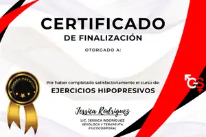 Certificado del curso Ejercicios Hipopresivos Jessica Rodríguez 300 X 200