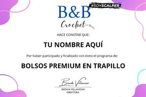 certificado del curso Bolsos Premium en Trapillo 300 X 200