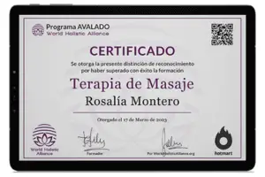 Certificado del curso Certificación en Terapia de Masaje