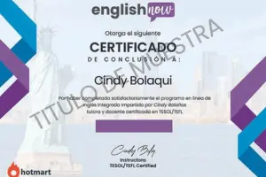 Certificado del curso English Now Inglés Ya