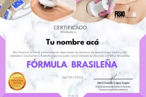 Certificado del curso Fórmula Brasileña con aparatología 300 X 200