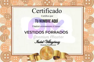 certificado del Curso de Vestidos Forrados premium academy 300 X 200