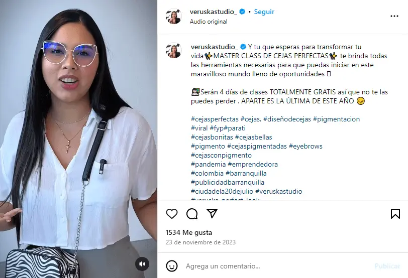 Veruska Villamizar abre su salon de cejas